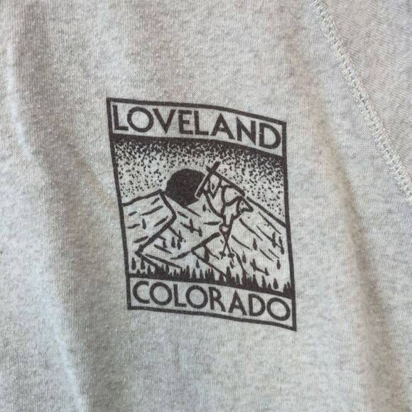 Loveland Colorado Techstyles Crew Neck Sweater Sweatshirt Grey L - Picture 2 of 8